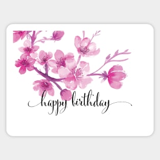 Watercolor Blossoms Floral Birthday Card | Greeting Card Sticker